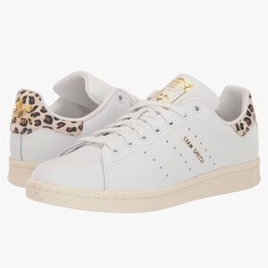 Stan Smith Classic Sneakers Adidas White Leopard Gold Women’s 8.5